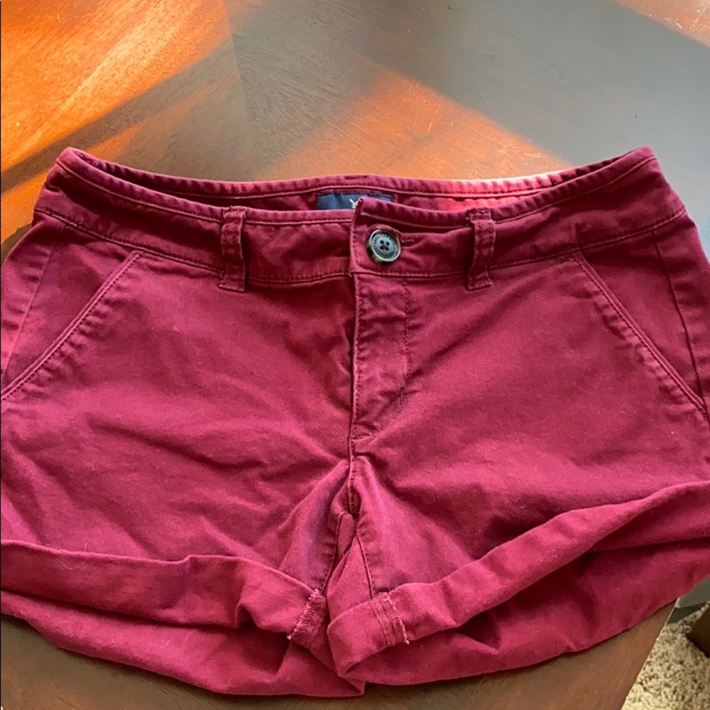 American Eagle - midi shorts - Burgundy